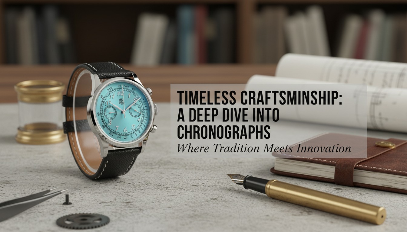38mm Men’s Luxury Chronograph: Sapphire + Leather Strap