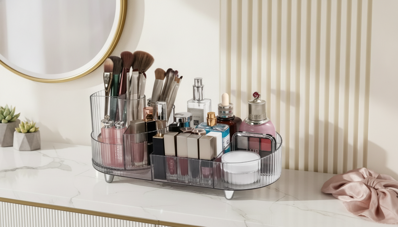 Clear 360° Rotating Acrylic Makeup Organizer (Large)