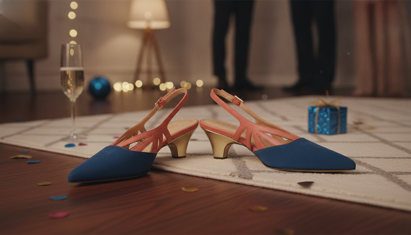 Colorblock Mid-Heel Mules for Parties & Cocktail Nights