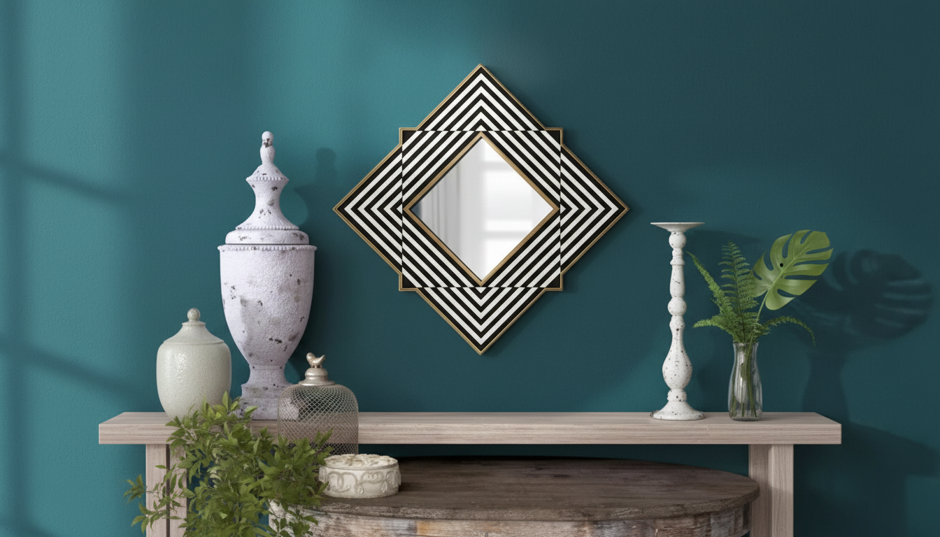 Mirror Wall Hanging with Lamp: Stylish Home Lighting