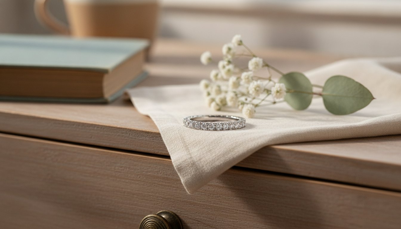 Elegant Moissanite Wedding Ring: Classic Sparkle
