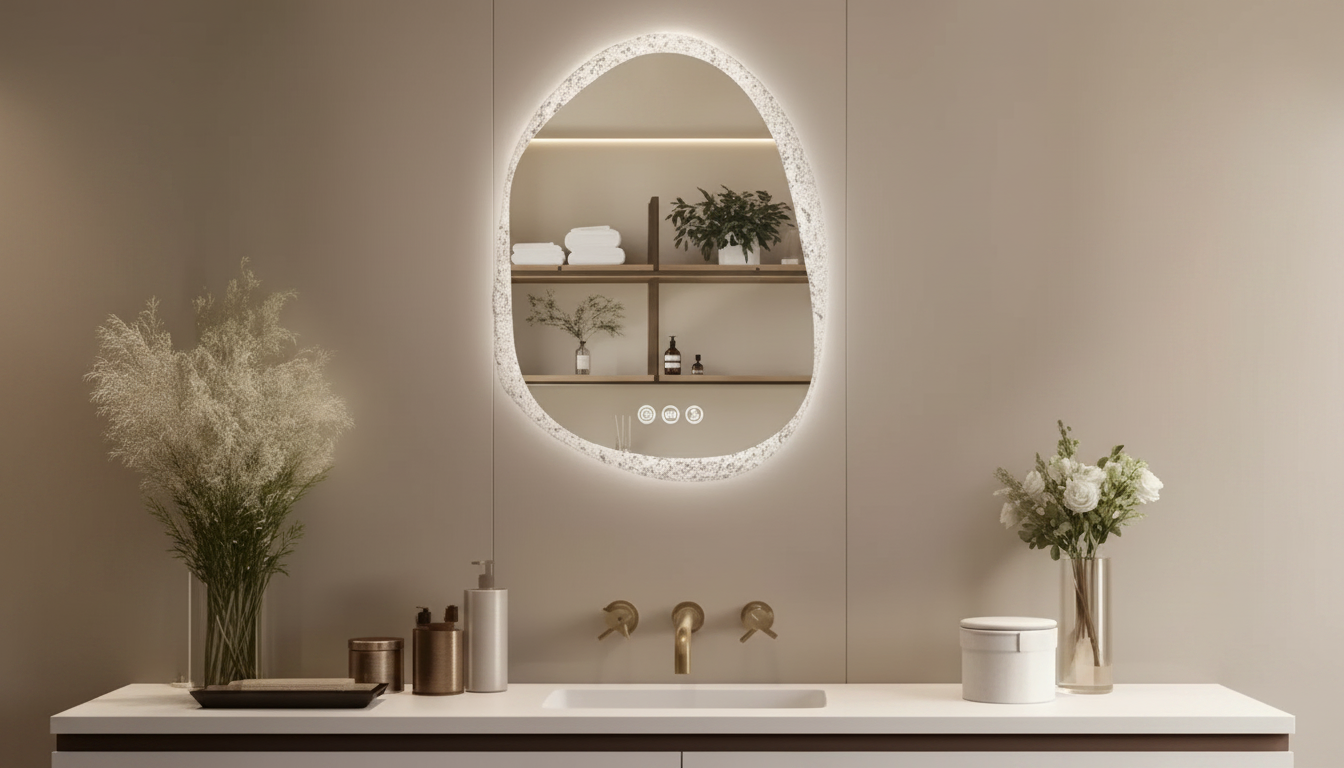 Irregular Frameless LED Backlit Mirror with Anti-Fog