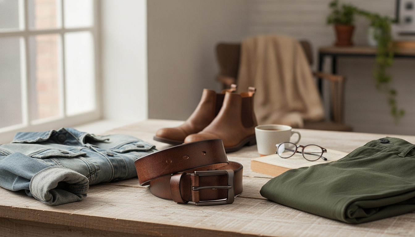 1.5in Vintage Cowhide Belt with Alloy Pin Buckle