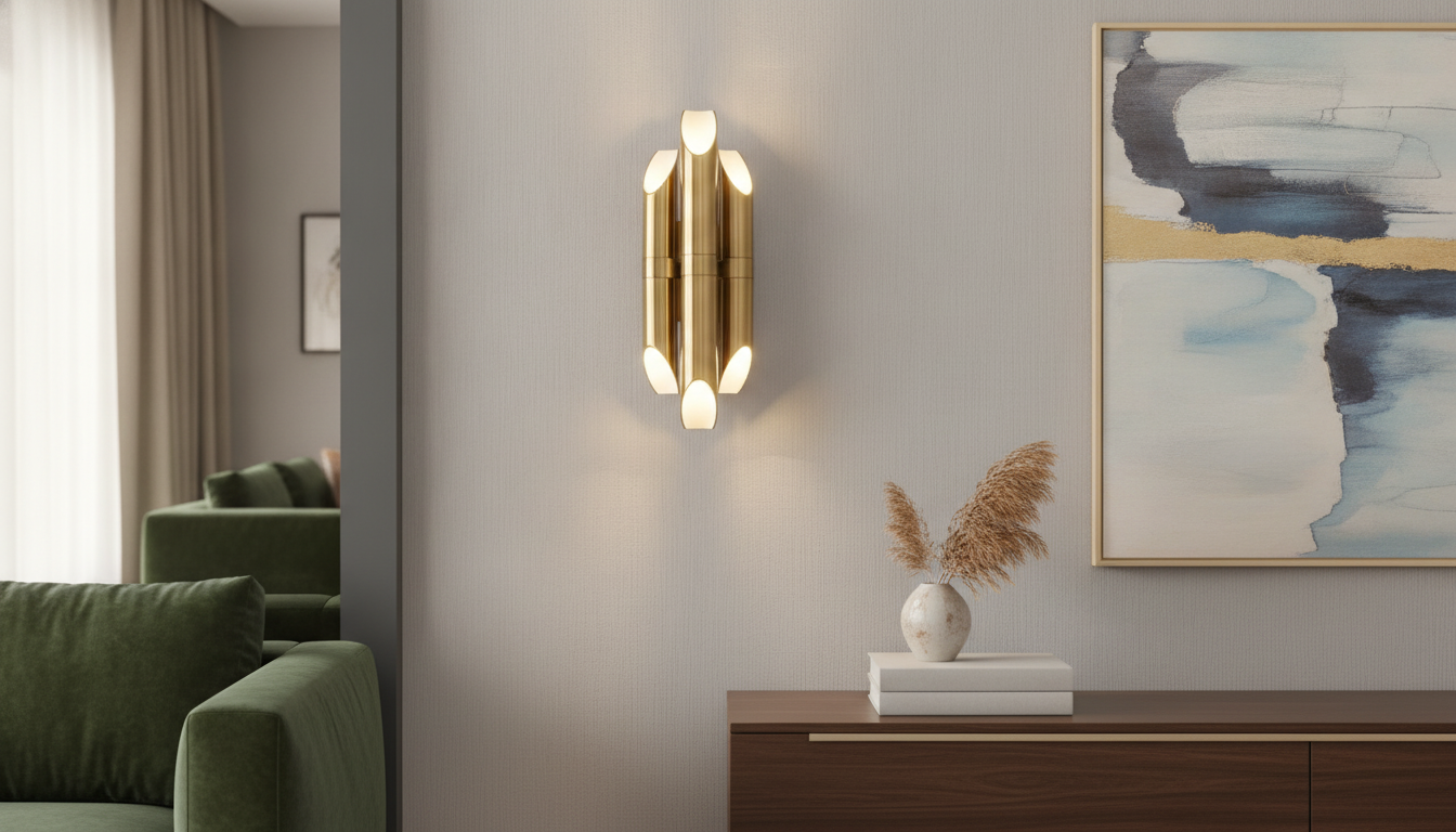 Postmodern Gold LED Wall Sconce: Style + Efficient Light